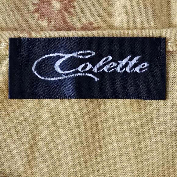 2/$30 Colette Yellow Floral Slit Twist Sleeve Blouse Size L | Bright & Feminine - Picture 4 of 6